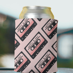 Cassettebandje Roze Retro Verjaardagsfeest Blikjeskoeler