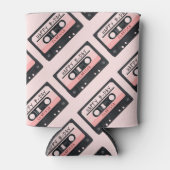 Cassettebandje Roze Retro Verjaardagsfeest Blikjeskoeler (Voorkant)