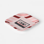 Cassettebandje Roze Retro Verjaardagsfeest Papieren Bordje (Gebogen)