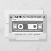 Cassettebandje Song Request Music Thed Wedding RSVP Kaartje (Voorkant)