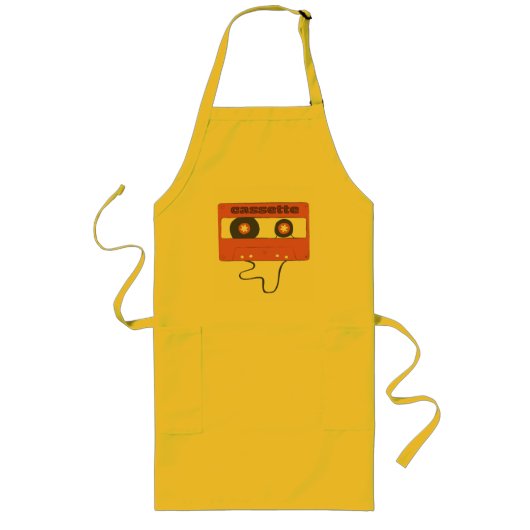 Cassettebandje T-shirt Lang Schort (Voorkant)