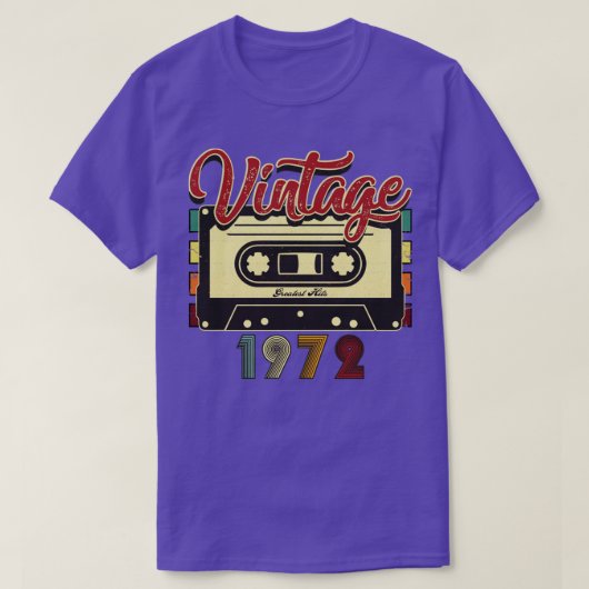 Cassettebandje van 1972 met de grootste hits T-shirt (Design voorkant)
