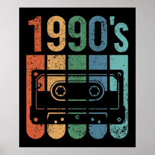 Cassettebandje van 1990 (runge-effect) poster