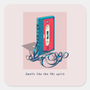 Cassettebandje van de Vintage van de jaren '90 Vierkante Sticker