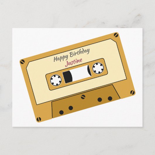 Cassettebandje Verjaardag Briefkaart (Voorkant)