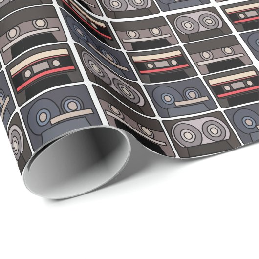 Cassettebandje verjaardagsfeestje cadeaupapier (Rol Hoek)