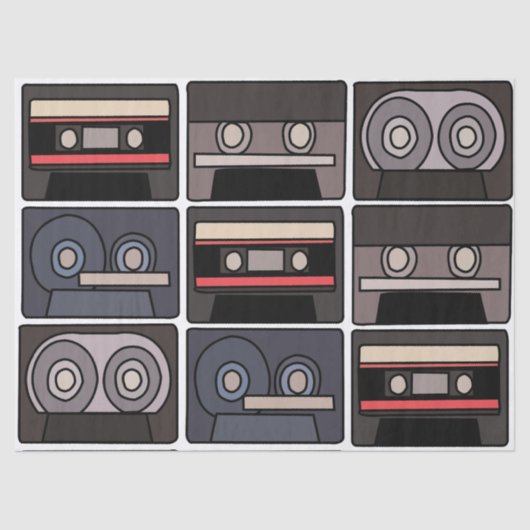 Cassettebandje verjaardagsfeestje tissuepapier (Voorkant)