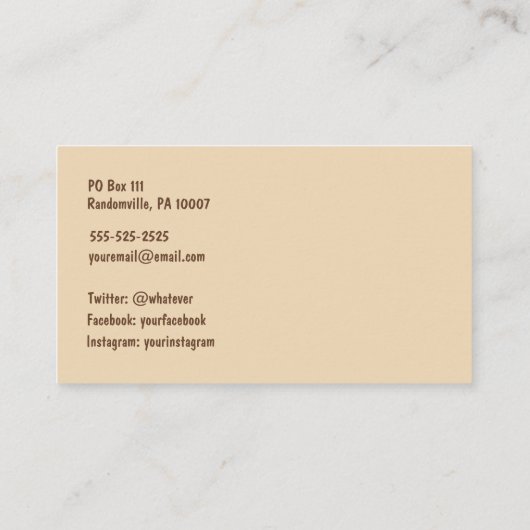 Cassettebandje Visitekaartje Bruin Cream Gold (Achterkant)