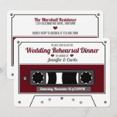 Cassettebandje Wijn Rood Huwelijksrepetitie Diner  Kaart (Voorkant / Achterkant)