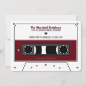 Cassettebandje Wijn Rood Huwelijksrepetitie Diner  Kaart (Achterkant)