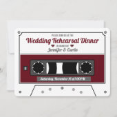 Cassettebandje Wijn Rood Huwelijksrepetitie Diner  Kaart (Voorkant)
