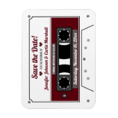 Cassettebandje Wijn Rood Trouwen Bewaar de Datum Magneet (Verticaal)