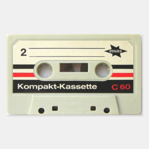 Cassettebandje Witte rechthoekige Stickers