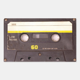 Cassettebandje zwarte rechthoekige Stickers