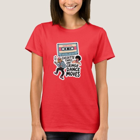Cassettebandjes en cringe dansbewegingen t-shirt (Voorkant)