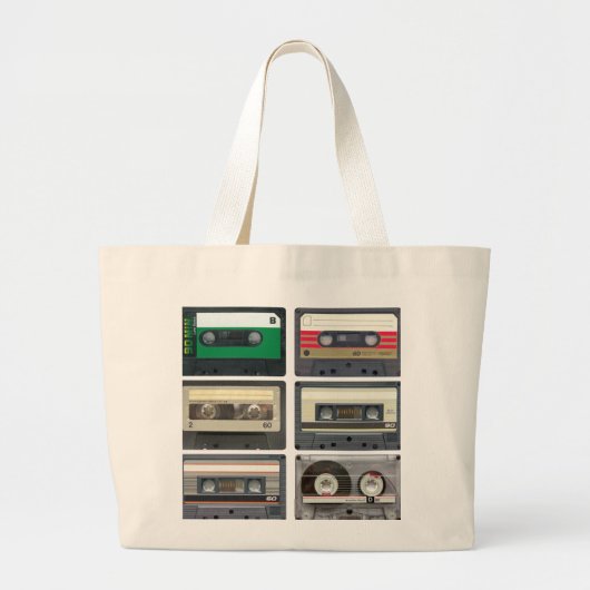 Cassettebandjes Grote Tote Bag (Voorkant)