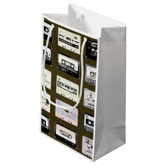  Cassettebandjes Illustratie GIft Bag Klein Cadeauzakje (Achterkant Gekanteld)