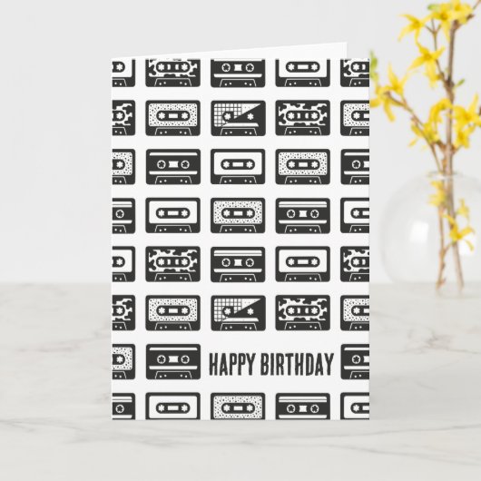 Cassettebandjes Kaart (Gele Bloem)