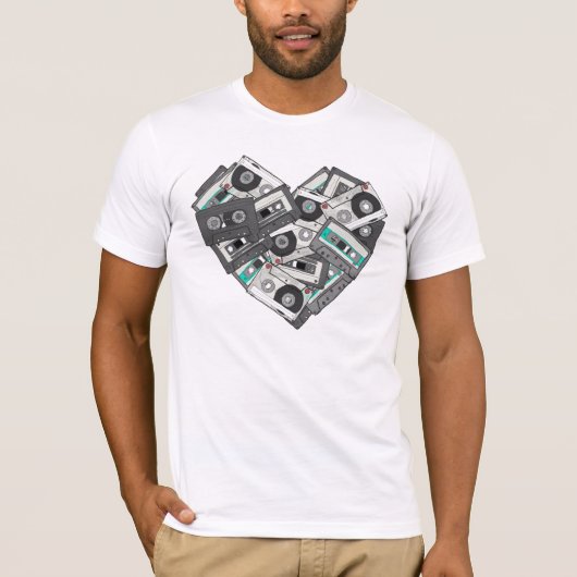 Cassettebandjes met gemengde hoezen Hart-T-shirt T-shirt (Voorkant)