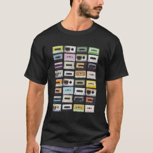 Cassettebandjes Mixtapes 1980 Radio Muziek Print T-shirt