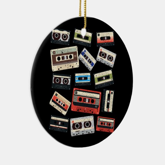 Cassettebandjes mixtapes 1980s Radio Muziek Grafis Keramisch Ornament (Rechts)