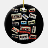 Cassettebandjes mixtapes 1980s Radio Muziek Grafis Keramisch Ornament (Achterkant)