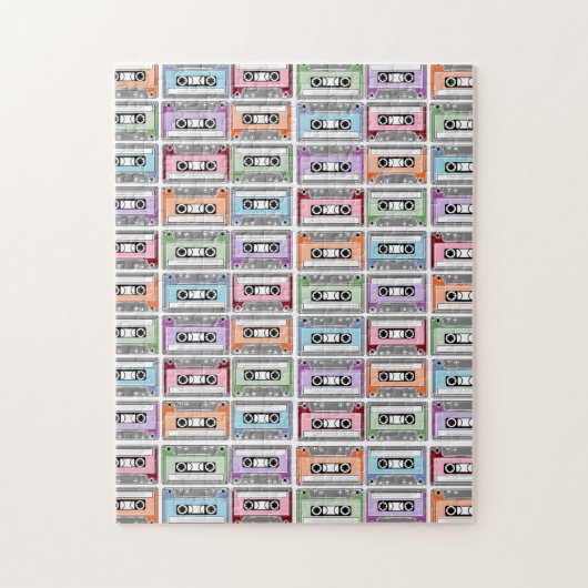 Cassettebandjes Retro Patroon Legpuzzel (Verticaal)