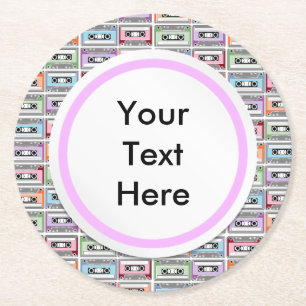 Cassettebandjes Ronde Kartonnen Onderzetter