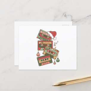 Cassettebandjes voor kerstmuziek briefkaart