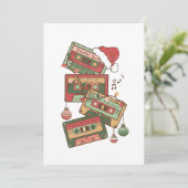 Cassettebandjes voor kerstmuziek kaart (Staand voorkant)