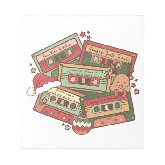 Cassettebandjes voor kerstmuziek notitieblok (Voorkant)