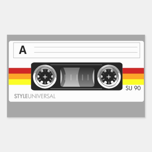 Cassettebandlabel-sticker Rechthoekige Sticker (Voorkant)