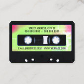 cassettebandretro-stijl met opschrift visitekaartje (Achterkant)