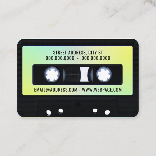 cassettebandretrorstijl visitekaartje (Achterkant)