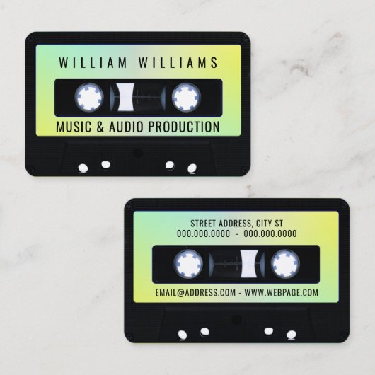 cassettebandretrorstijl visitekaartje (Voorkant / Achterkant)