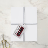 Cassetterecord Wijnrode Trouwgunst Cadeaulabel (Met Touw)