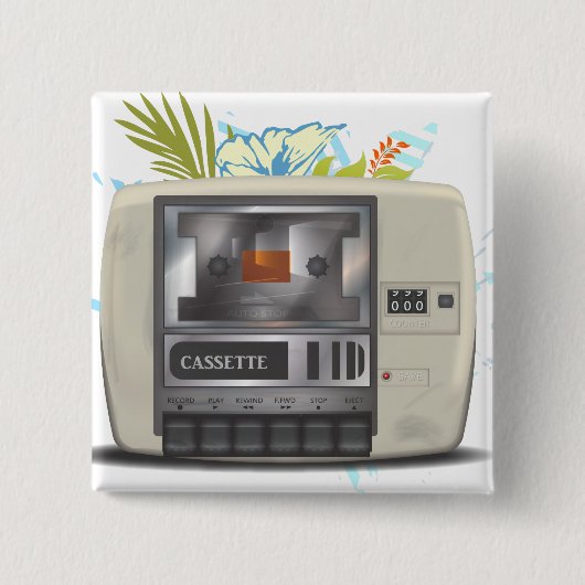 Cassetterecorder Vierkante Button 5,1 Cm (Voorkant)