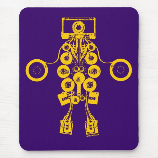 Cassettes Robot Mousepad Muismat (Voorkant)