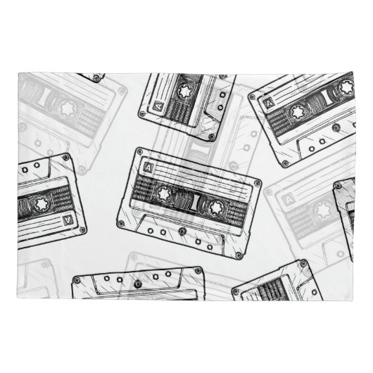 cassettes: wit gegraveerd patroon. kussensloop (Achterkant)