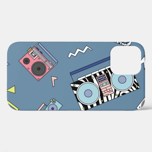  cassettespelers: Retro Naadloze Kunst Case-Mate iPhone Case (Achterkant (horizontaal))