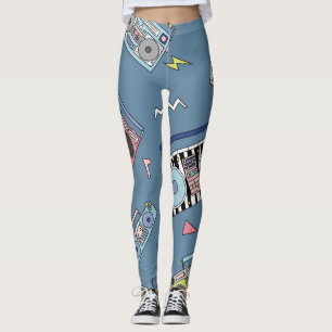  cassettespelers: Retro Naadloze Kunst Leggings