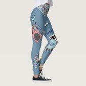  cassettespelers: Retro Naadloze Kunst Leggings (Rechts)