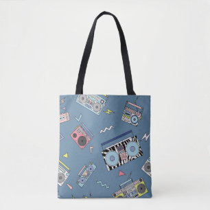 cassettespelers: Retro Naadloze Kunst Tote Bag