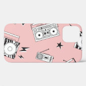 cassettespelers: retro patroon. Case-Mate iPhone case (Achterkant (horizontaal))