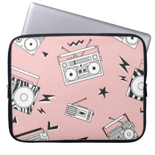 cassettespelers: retro patroon. laptop sleeve