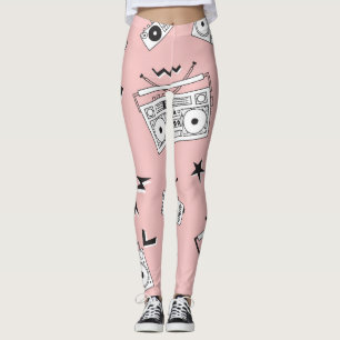 cassettespelers: retro patroon. leggings