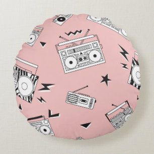 cassettespelers: retro patroon. rond kussen