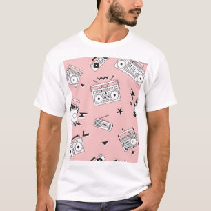 cassettespelers: retro patroon. t-shirt