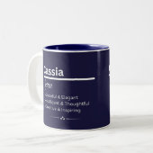 Cassia Personalized Name Coffee Mug Tweekleurige Koffiemok (Voorkant links)
