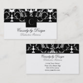 Cassidy Black Floral Damask Visitekaartje (Voorkant / Achterkant)
